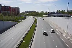 Вид на Аметьевскую магистраль от улицы Гвардейской