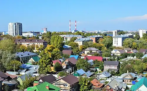 Вид на микрорайон Теплоконтроль со стороны посёлка Калининский