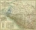 Карта Кубанской области, составленная по сведениям 1882 года.