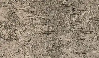 Карта окрестностей деревни 1856 г.