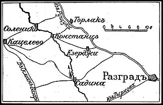 Езерче (Езерджи) на карте из «Военной энциклопедии Сытина»