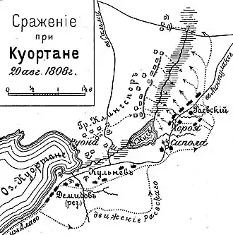 Театр военных действий (рисунок из статьи «Куортане» «Военная энциклопедия Сытина»