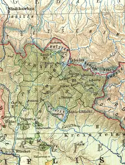 Кистинцы на карте 1897 года