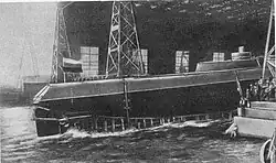 Спуск на воду подводного заградителя «Краб» 12 августа 1912 года.