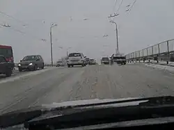 Кремлёвский мост через р. Казанка (въезд со стороны площади Тысячелетия)