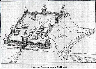 Реконструкция вида крепости с западной стороны