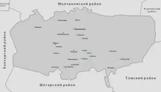 Кривошеинский район на карте