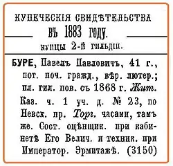 Купеческое свидетельство,1883 год