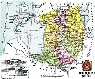 Лифляндская губерния на карте