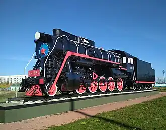 Паровоз Л-1067 на перроне станции Барабинск