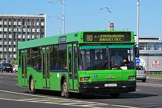 Оригинальный МАЗ-103  в Минске на маршруте № 80