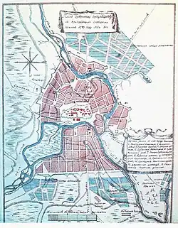 Река Харьков на плане 1787 года впадает в Лопань