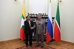 Встреча Мин Аун Хлайна и Рустама Минниханова. 25 июня 2021 года