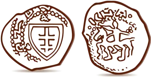 Монета Ягайлы 1386–1392 годов. Великокняжеская чеканка, Вильна.