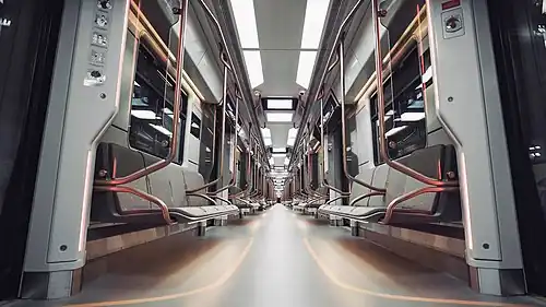 Салон поезда, общий вид