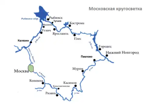 Карта Московской кругосветки