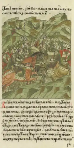 Мстислав Немой и Олег Курский в битве на Калке