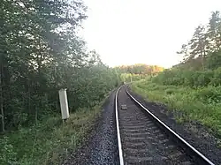 Место бывшего поста примыкания. Вид в сторону ст. Хийтола