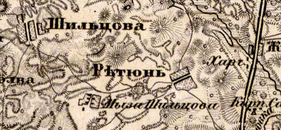 Усадьба Шильцево (Мыза Шильцова) на карте 1863 года