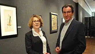 Марина и Николай Щукины в «Галерее Щукин» в Нью-Йорке, 2014