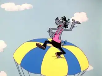 Волк танцует на куполе парашюта Зайца