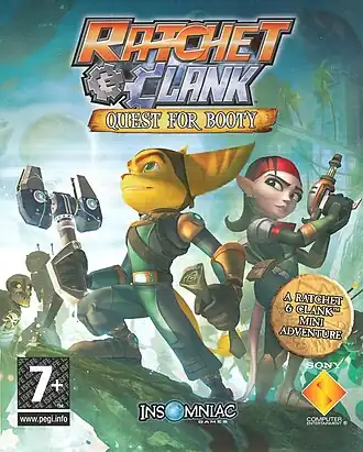 Европейская обложка игры на которой изображены герои игры — Рэтчет и Тальвин.