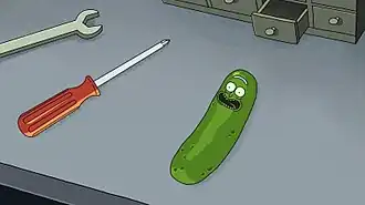 Рик превращает себя в огурец