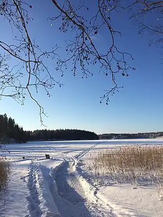 Озеро зимой