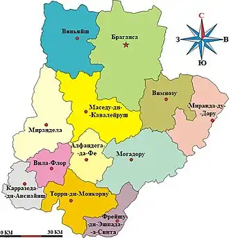 Округ Браганса на карте