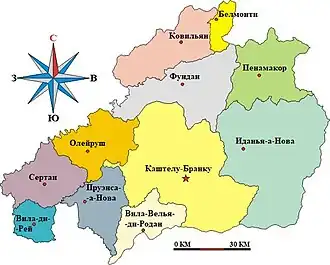 Округ Каштелу-Бранку на карте