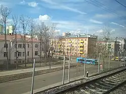 Окружной проезд, перекресток с Ткацкой улицей. В этом месте на проезде организовано одностороннее движение