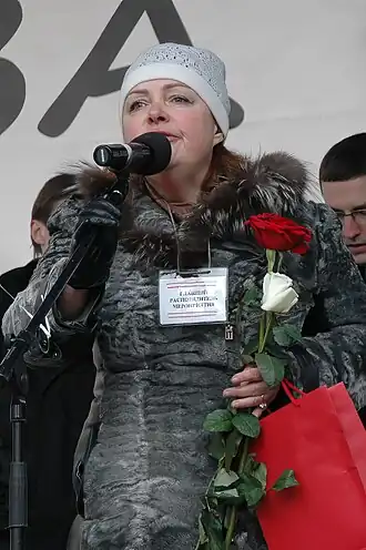 Ольга Курносова на митинге «За честные выборы» в Петербурге 25 февраля 2012 года