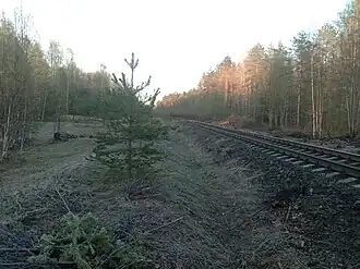 Короткий, 400-метровый, боковой путь. Вид со стороны Маткаселькя.