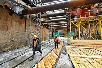 Будущий зал станции в феврале 2019 года