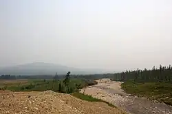 Отработанное старателями русло реки Амедичи