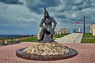 Памятник князю Иренеку на горе Самохвал в городе Абакан, Республика Хакасия. 
Скульптор Вячеслав Кученов