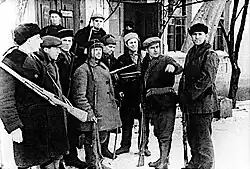 Партизанский шахтёрский отряд г. Кривой Рог, вернувшийся в освобождённый город