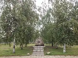 Валун с памятной табличкой в честь Н. П. Чепика