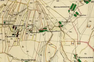 Петровка на карте Менде 1861 года.