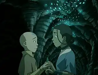 Аанг и Катара в пещере двух влюблённых