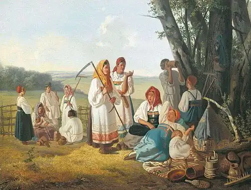 Отдых на сенокосеЛ. К. Плахов, 1840-е
