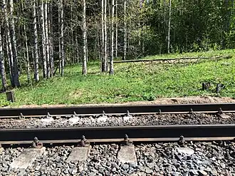 Переезд обозначен вкопанными с двух сторону шпалами