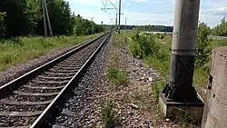 Разрушенная платформа. Вид в сторону ст. Высоцк.