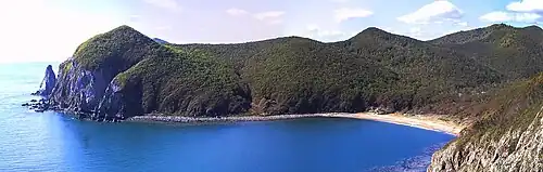 вид на полуостров Рудановского со стороны суши