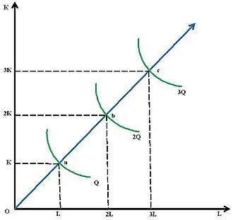 Рисунок 1. Постоянная отдача от масштаба
