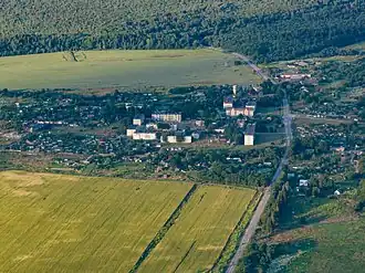 Вид на Почап с воздуха от посёлка Оредеж