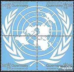 Почтовый блок Великобритании, 1995 год. 50-летие ООН