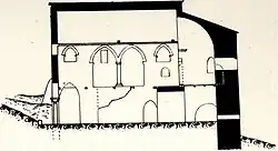 Продольный разрез храма Фуны (вид на северную сторону)