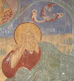 Пророк Иеремия, южная стена четверика, фреска Гурия Никитина