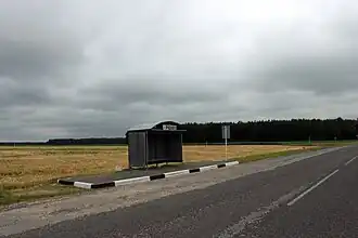 Остановка автобусов на дороге Н-345